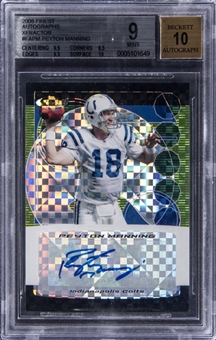 2006 Topps Finest Autographs X-Fractor #PM Peyton Manning Signed Card (#04/25) - BGS MINT 9/BGS 10